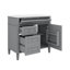 Meuble-lavabo de 36 pouces avec lavabo sur le dessus, armoire de rangement moderne, 2 tiroirs et un tiroir basculant-546526762