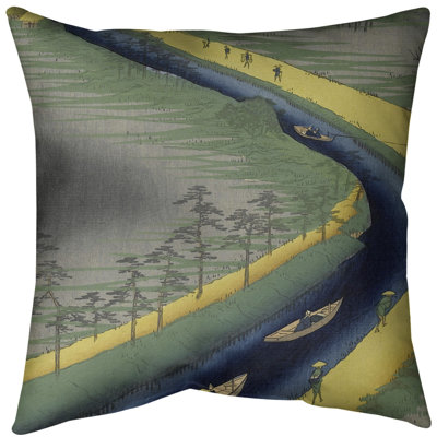 Housse de coussin euro towboats le long de la yotsugi dori canal