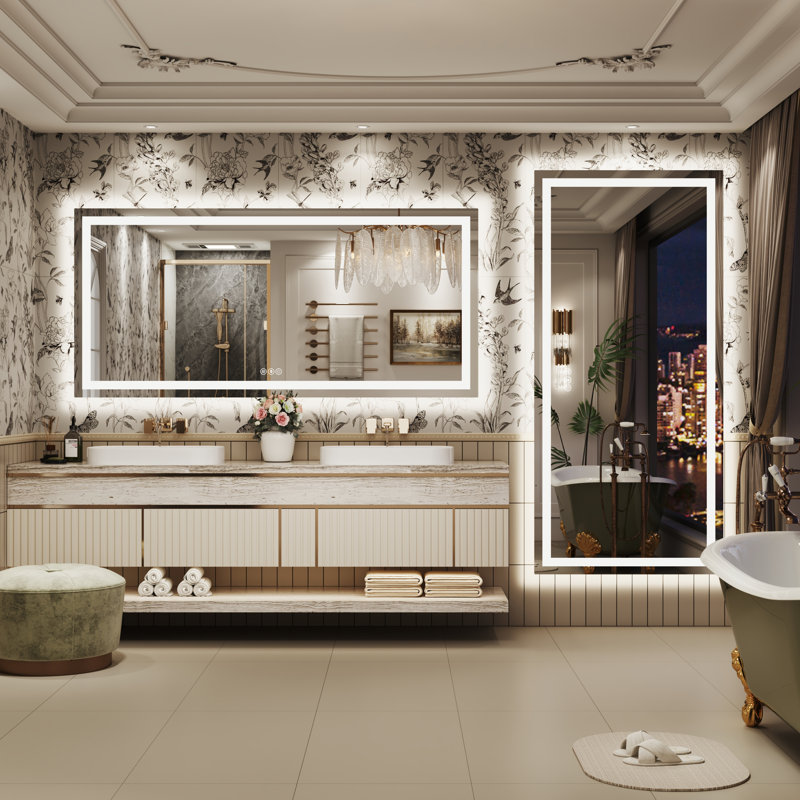 Miroir de salle de bain Lunara, 77 po x 36 po