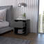 Table de chevet grise pour la chambre à coucher - Vaste espace et table de chevet de rangement durable, conception élégante-1462360631