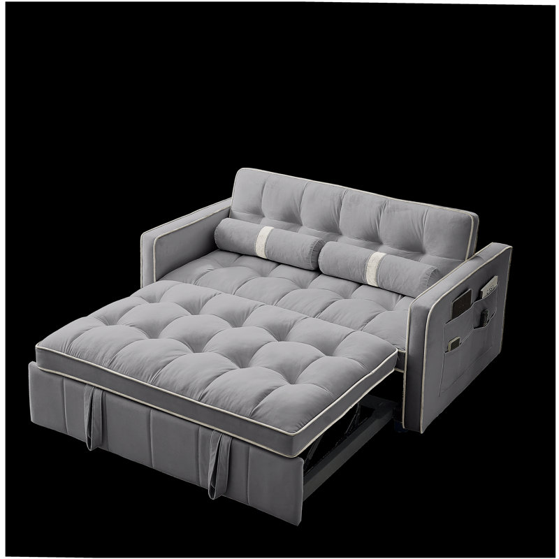 Canapé-lit 2 places 55,5 po Modern, Gris