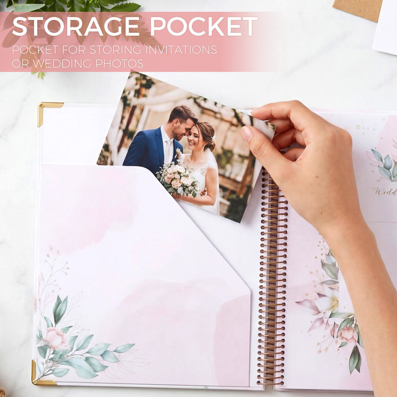 Organisateur de livre de mariage avec autocollants 11,4 x 10 po