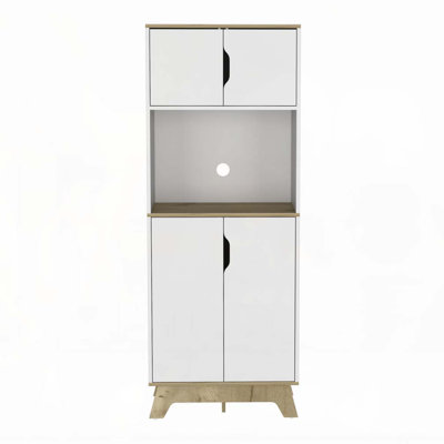 Danville 1-Drawer Microwave Pantry Cabinet and White