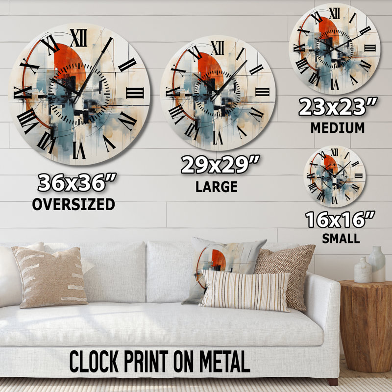 Horloge murale Mid-Century, Grand