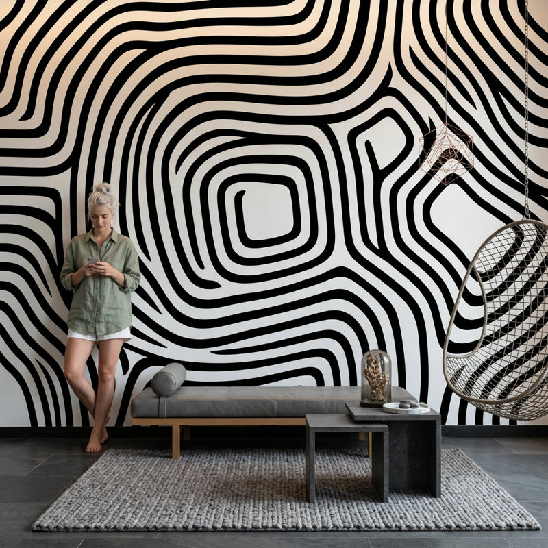 Papier peint sur fond blanc avec carte topographique amovible, 120 po x 96 po, Peler et coller