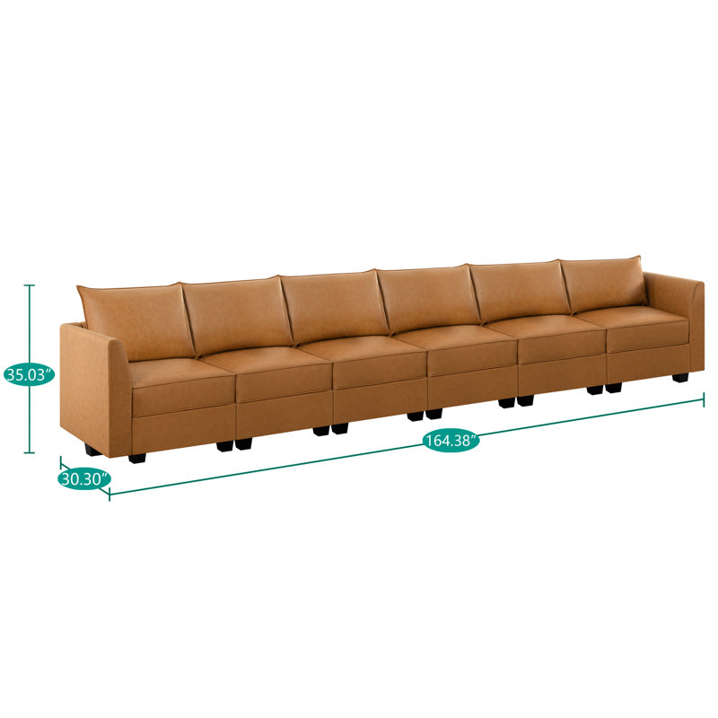 Canapé modulaire en cuir 6 pièces