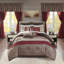 Grande chambre traditionnelle Delaney en jacquard rouge 24 pièces dans un sac-25662127-42007687