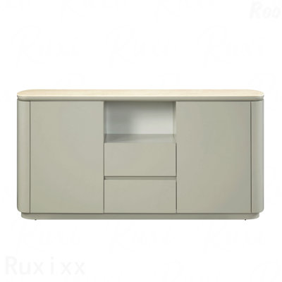 Ceramic Top & Light Gray Finish Server