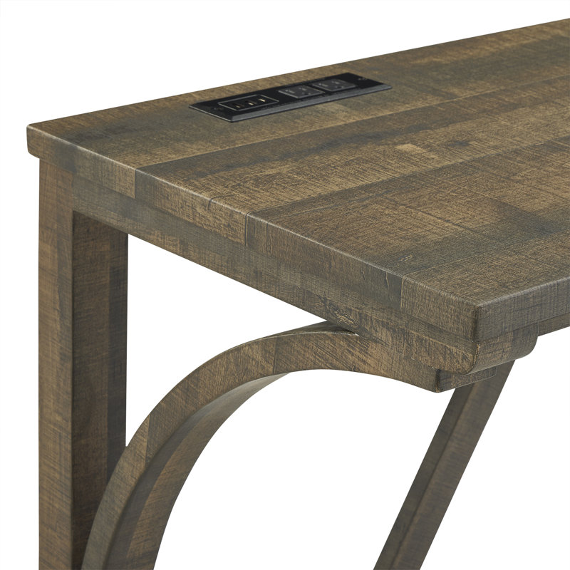 Ensemble de table de bar Power Outlet de style industriel en MDF pour la salle à manger, les jeux et le salon