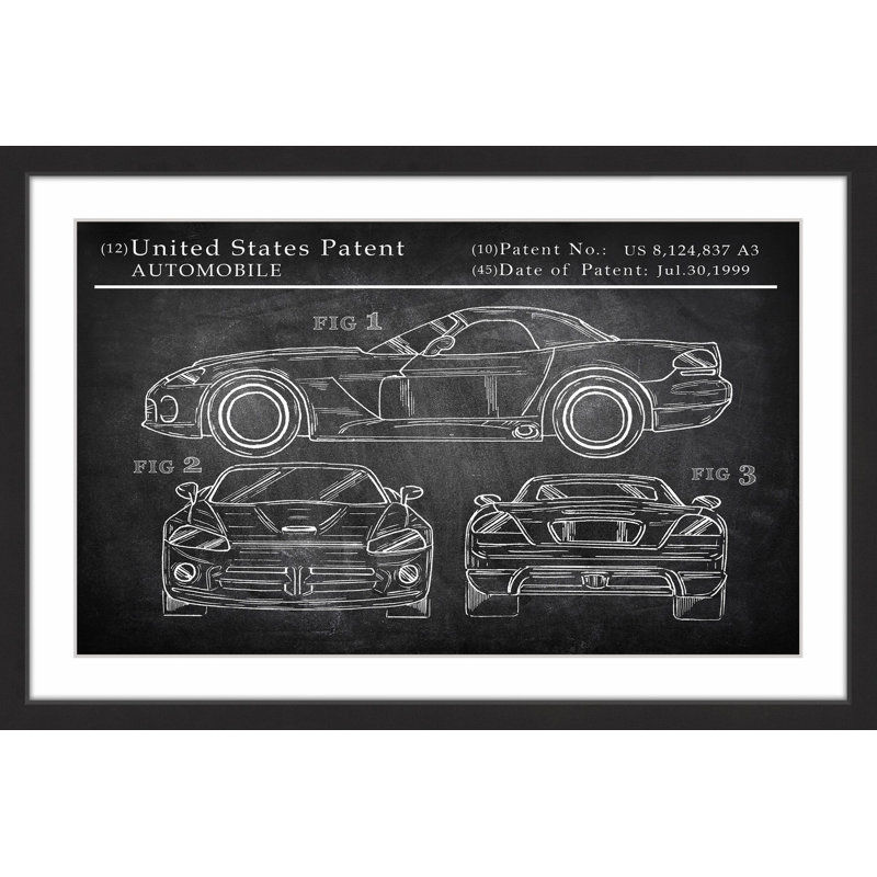 « sports voiture design », reproduction d’art encadrée, H 24 po x l 36 po x P 1,5 po