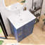 Meuble-lavabo peu encombrant avec lavabo en céramique, 2 tiroirs, 1 porte-1754099410