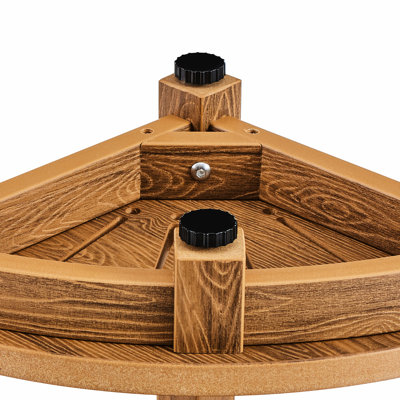 Banc de douche en faux grain de bois de 16,5 po de hauteur et 16,5 po de rayon de bois, tablette de rangement d'eau pour la salle de bain et le salon