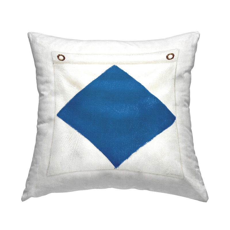 Coussin décoratif imprimé drapeau bleu et blanc par James Wiens