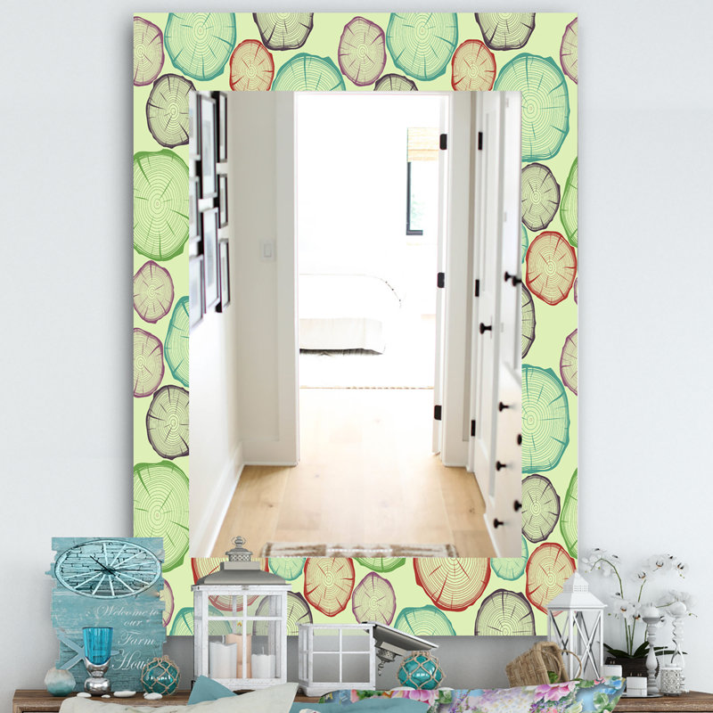 Miroir mural bohémien et éclectique tree rings, H 24 po x l 32 po