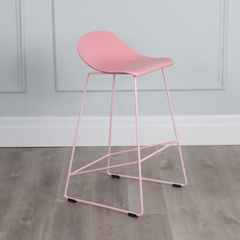 Meine Counter Stool with Metal Frame, Baby Pink