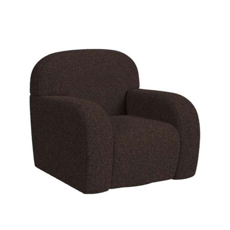 Fauteuil pivotant en plumes de couleur chocolat, Chocolat