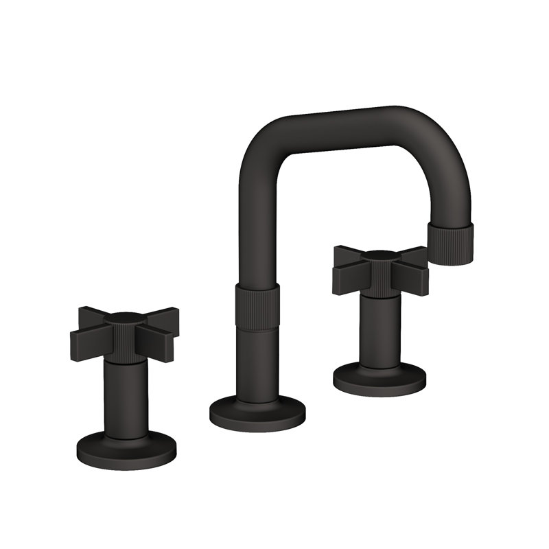 Pardees Widespread Bathroom Faucet with Drain Assembly, Flat Black