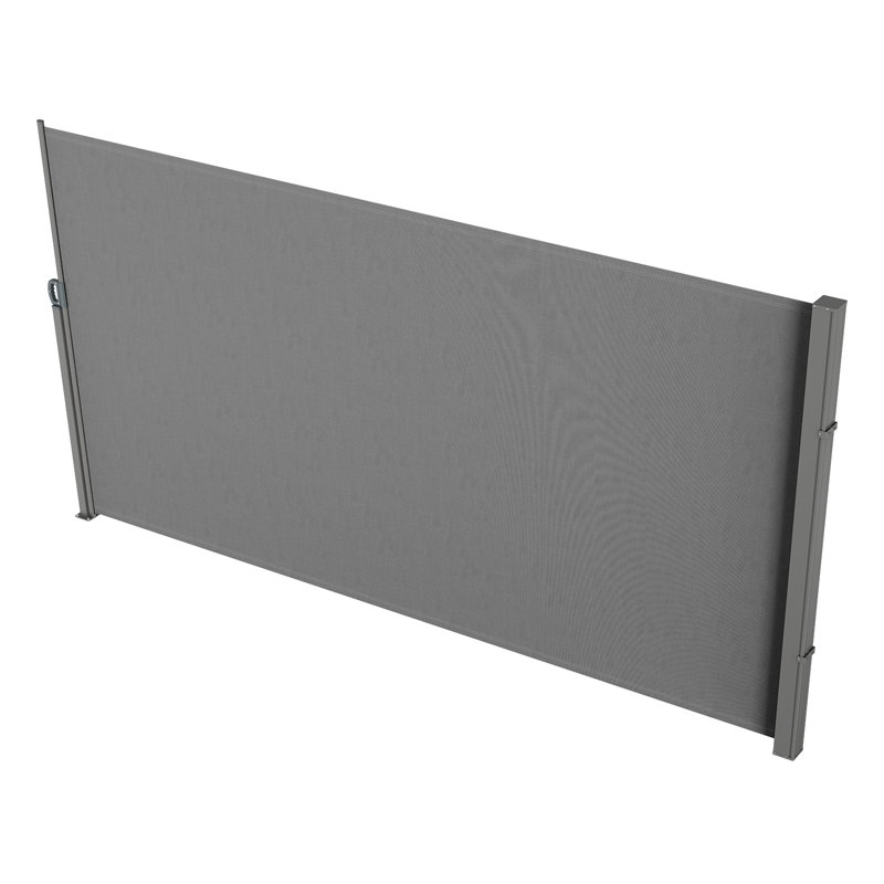 Gray 71 x 118 in. Retractable Polyester Side Awning