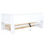Lit de jour simple avec deux tiroirs de rangement, armoires de rangement et ports USB-709505597
