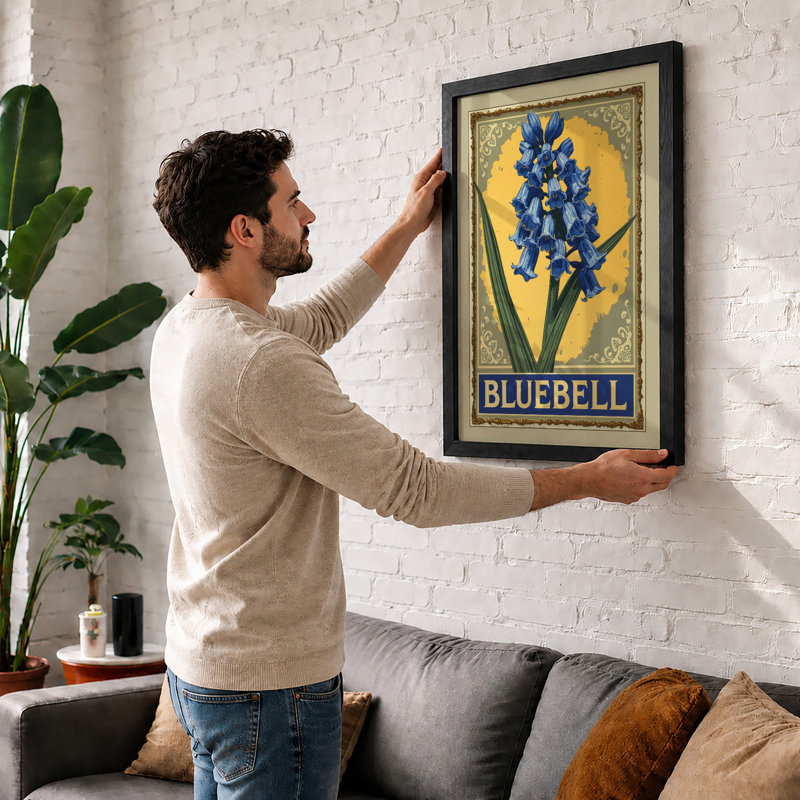 Bluebell Botanical - Framed Print, Unframed, A3 - 42.0 x 29.7 cm
