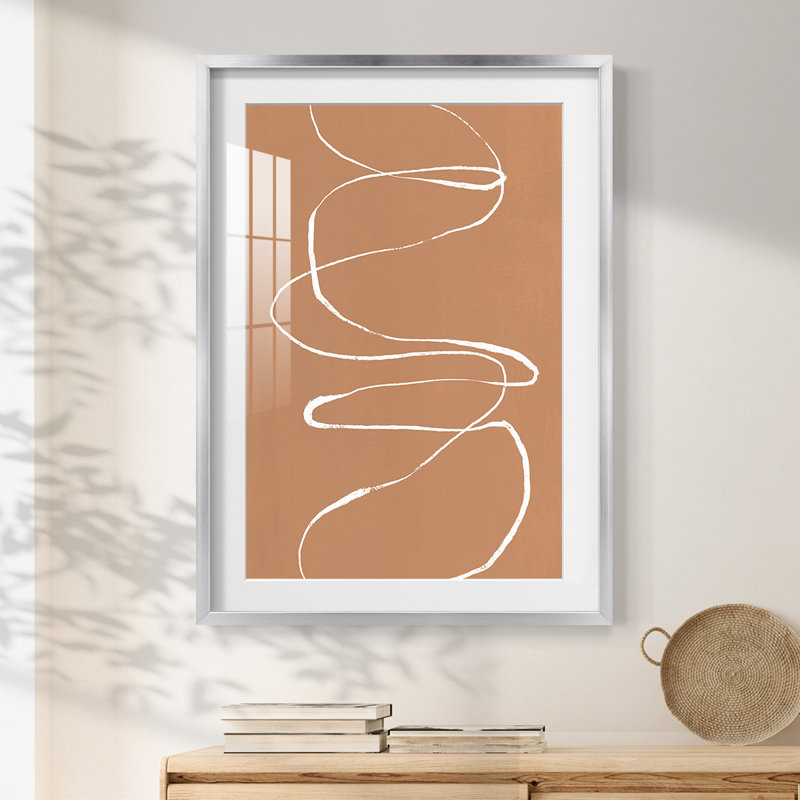 Terracotta Drift I - impression encadrée, H 19,5 po x l 16,5 po, Blanc