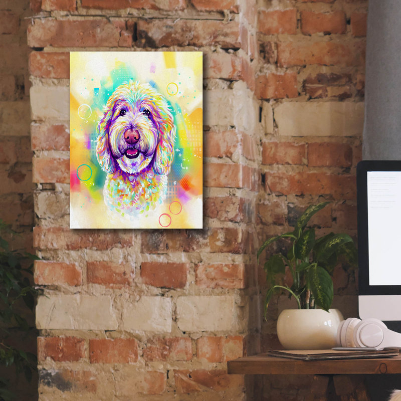 "Pop Art Goldendoodle 4" par Furbaby Affiliates, H 16 po x l 12 po x P 0,75 po