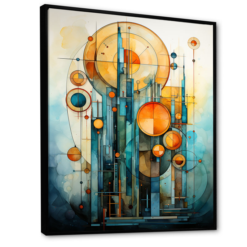Céleste géométrie bâtiment - Collages abstraits, impressions sur toile_106455, H 40 po x l 30 po x P 1,5 po