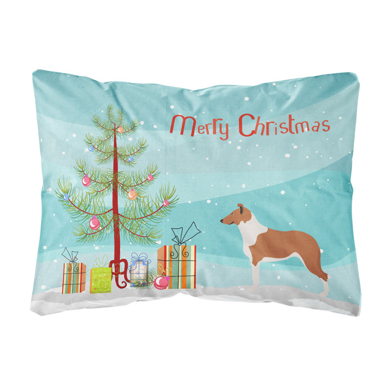  Coussin décoratif intérieur / extérieur Smooth Collie Christmas