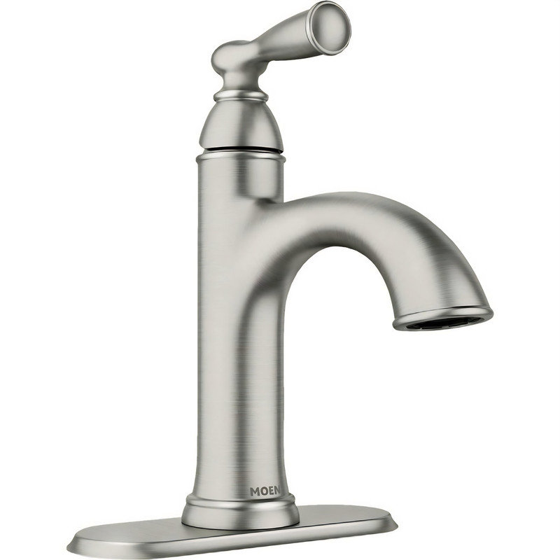 Moen Banbury Single Handle Single Hole Bathroom Faucet, Brushed Nickel