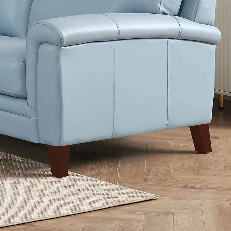 Marineta 61.5'' Genuine Leather Loveseat, Spa Blue