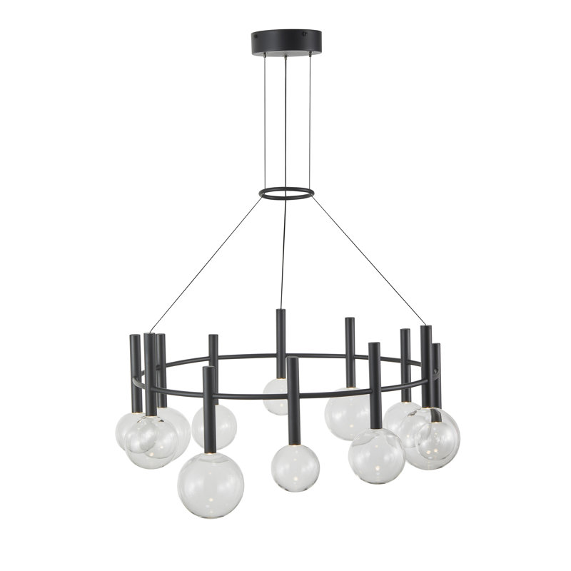 12- Light Ring Chandelier - Black