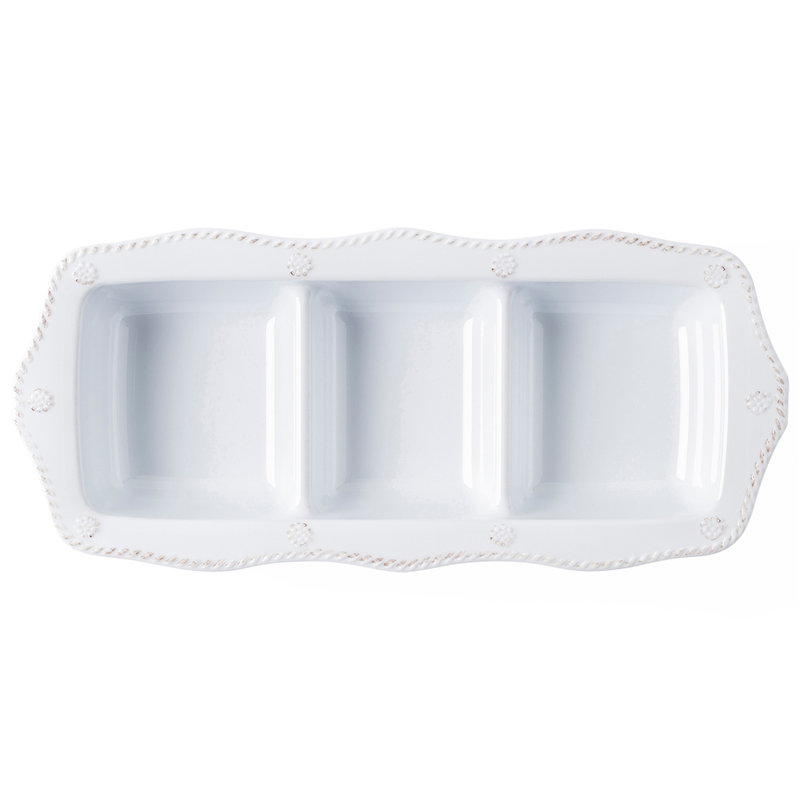  Berry & Thread Melamine 14" Triple Section Server
