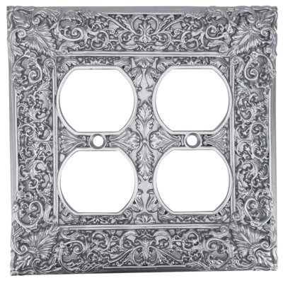 edgar berebi switch plate glendale 4 outlet switch cover in satin nickel plate