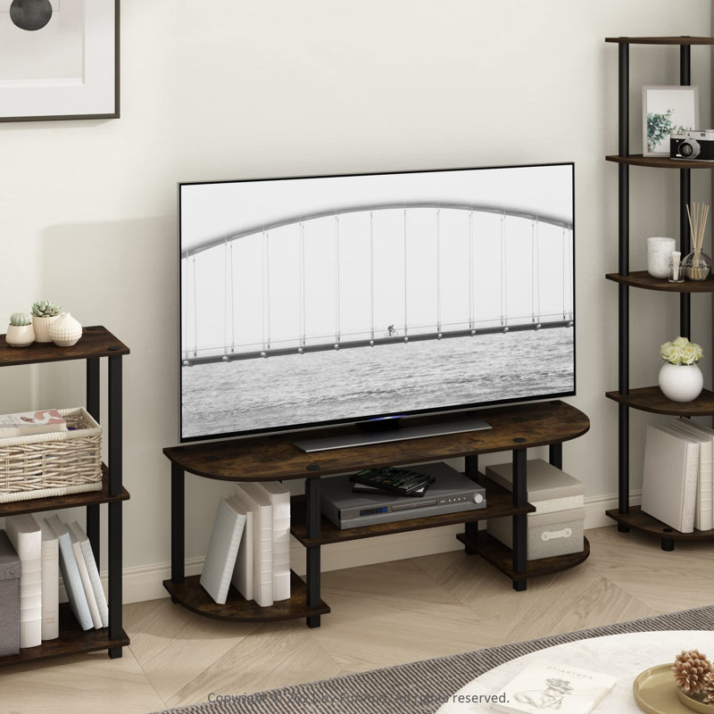 Rianne TV Stand for TVs up to 50", Amber Pine/Black