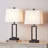 Damajae 23.5" Metal USB Table Lamp Set with Touch Control and AC Outlet