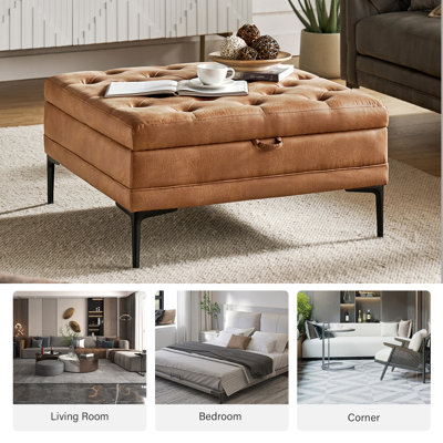 Brinna Upholstered Lift Top Storage Ottoman