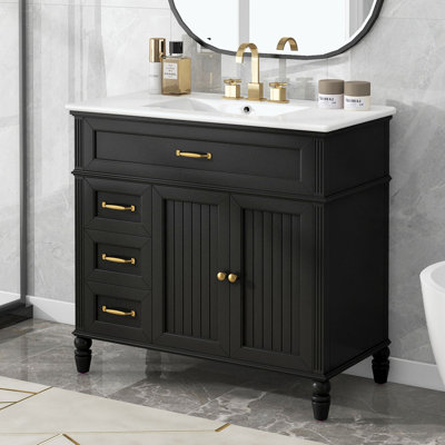 Meuble-lavabo avec lavabo et armoire avec tiroirs