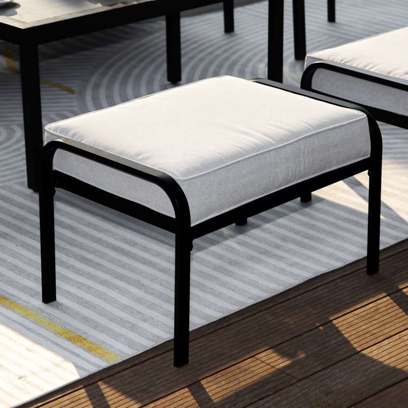 4 chaises d'extérieur avec repose-pieds 4 pièces