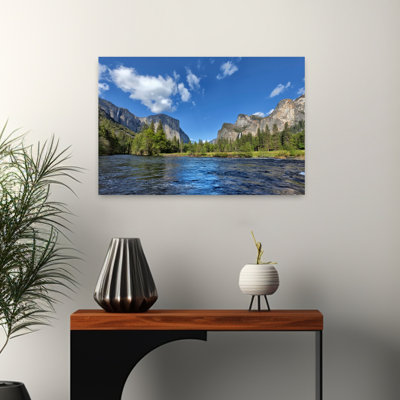 River Flowing Through A Forest Merced River Yosemite Valley Yosemite National Park California Usa Abstract Contemporary Forest Landscape Art