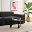 Small farmhouse-style tempered glass coffee table, medieval modern wooden living room central table, black