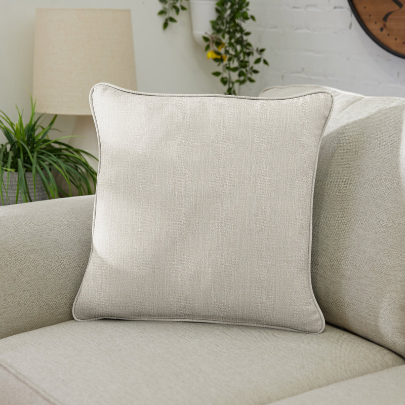 Coussin décoratif intérieur / extérieur en polyester , Ivoire, H 24 po x l 24 po, Carré
