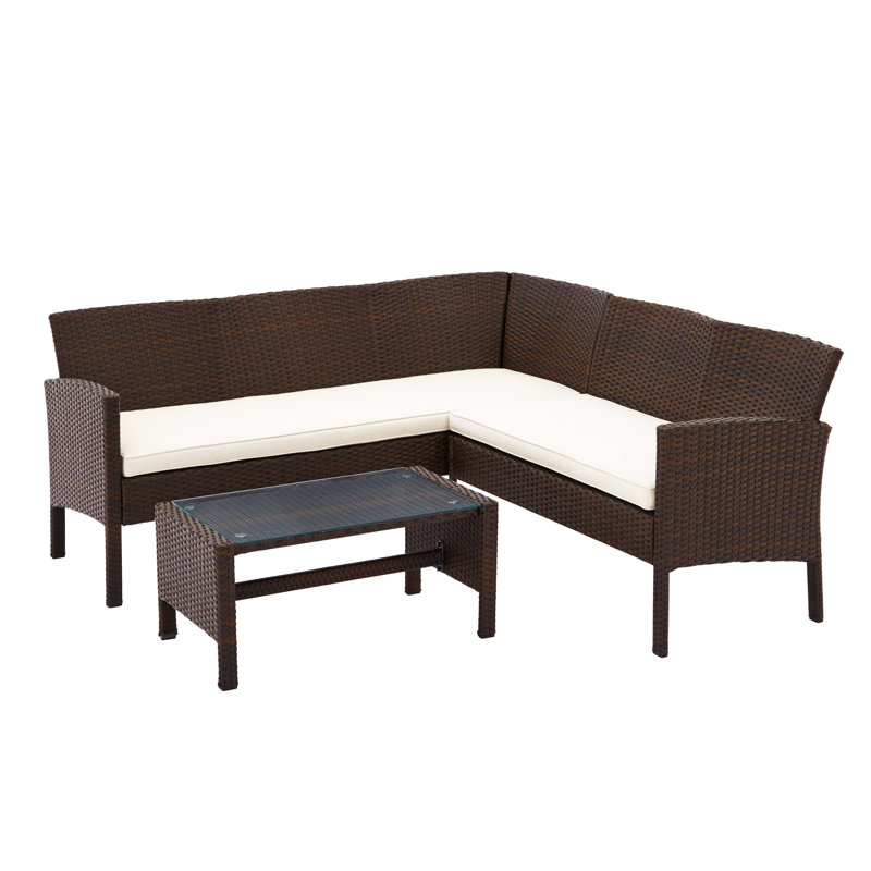  Corner Sofa Set, Brown