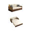 Canapé-lit beige moderne en velours côtelé minimaliste avec coussins-599766440