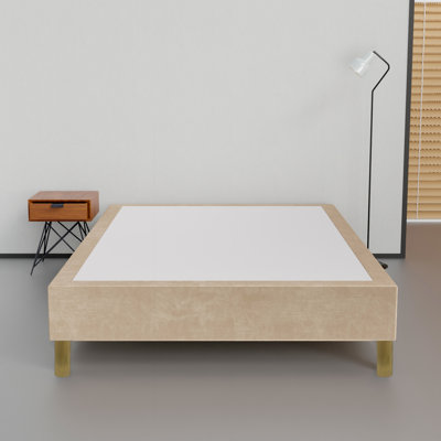Cadre de lit / sommier en bois de qualité supérieure en velours de 15 po Weyand, durable, élégant et multicolore