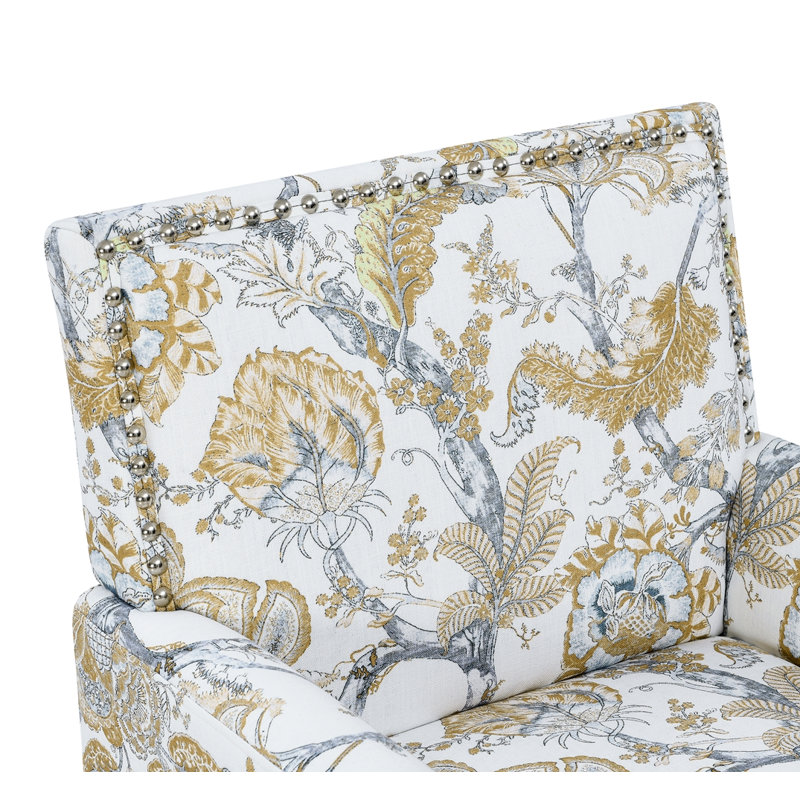 Chaise avec accoudoirs rembourrée Farmhouse, Fabric+Earthy Yellow