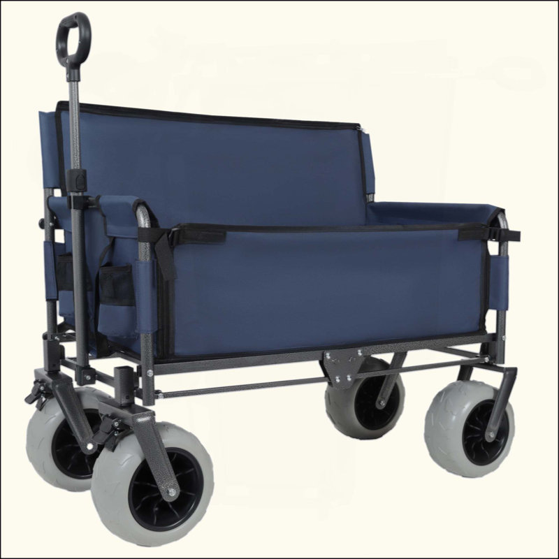 Chariot pliant 3-en-1 avec banquette - capacité de 500 lb de pneus de plage de 9 po x 4 po pour le camping et la plage