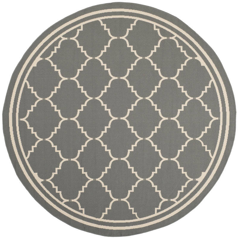 Herefordshire Performance Geometric Indoor/Outdoor Area Rug, Round 5'3"