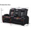 Causeuse inclinable électrique en cuir 73,5 po-1638377789