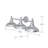 3 lights 31 inch silver bathroom wall sconce
