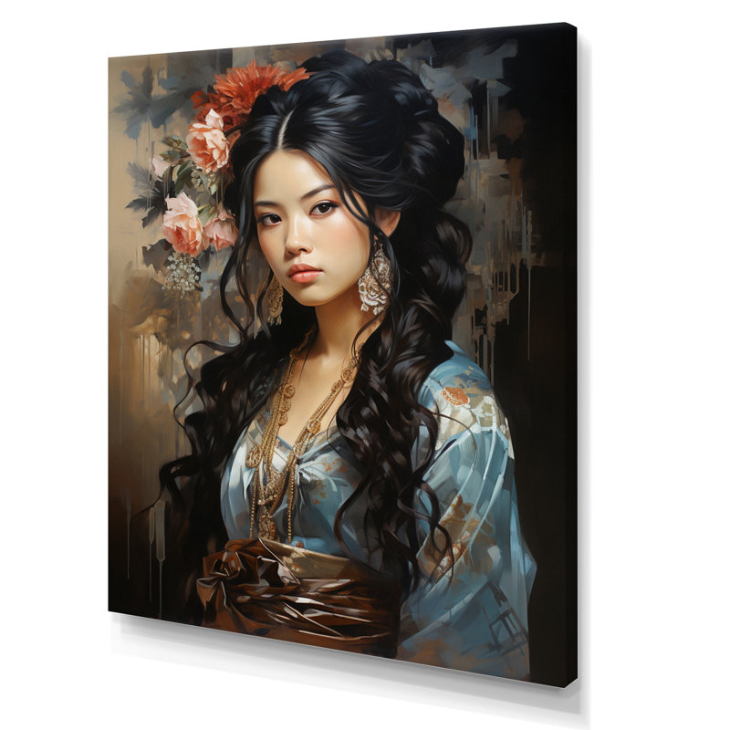 «Darneisha Asian Art Geishas Grace II», reproduction sur toile, Toile tendue, H 44 po x l 34 po x P 1,5 po